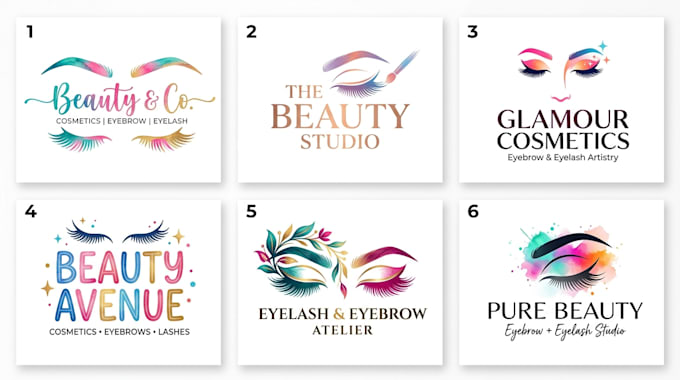 create a cosmetics, eyebrow, and eyelash logo design