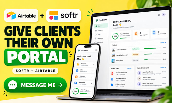 build softr client portal with airtable dashboard and secure login