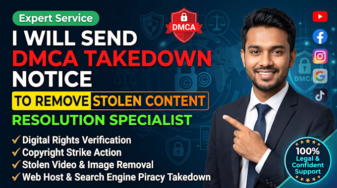 send dmca takedown notice to remove stolen content