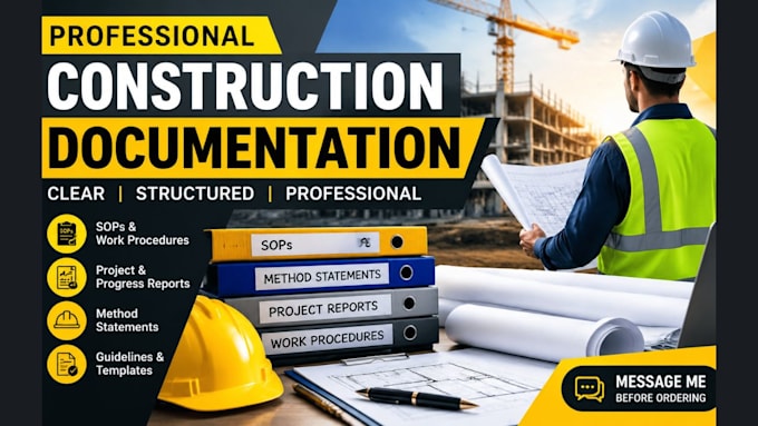 create construction documents, sops, method statements and project reports
