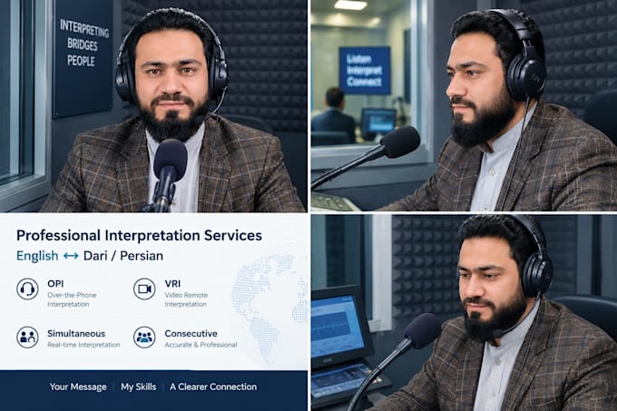 provide professional english to dari persian interpretation