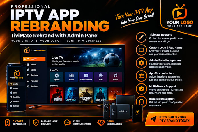 rebrands iptv app tivimate with admin panels