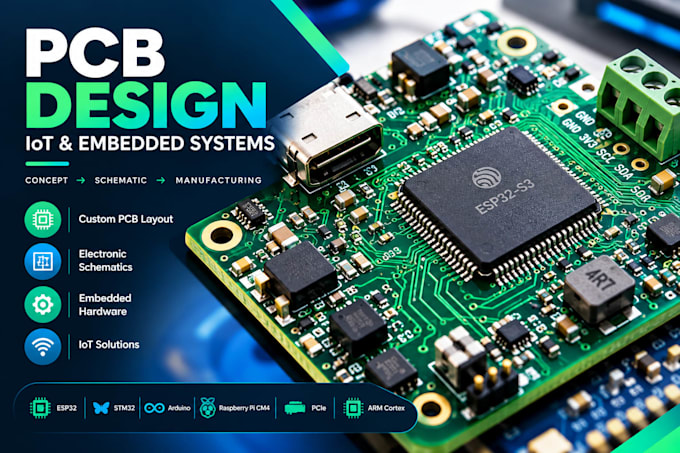 design iot pcb schematic embedded hardware cm4 hat pcie esp32 stm32 arm cortex