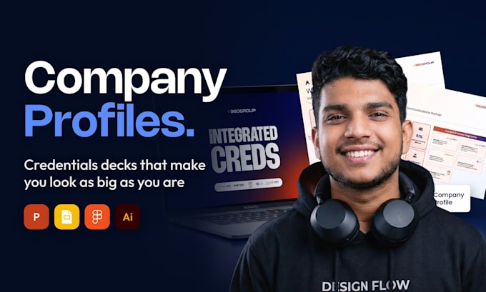 design a professional company profile and credentials deck