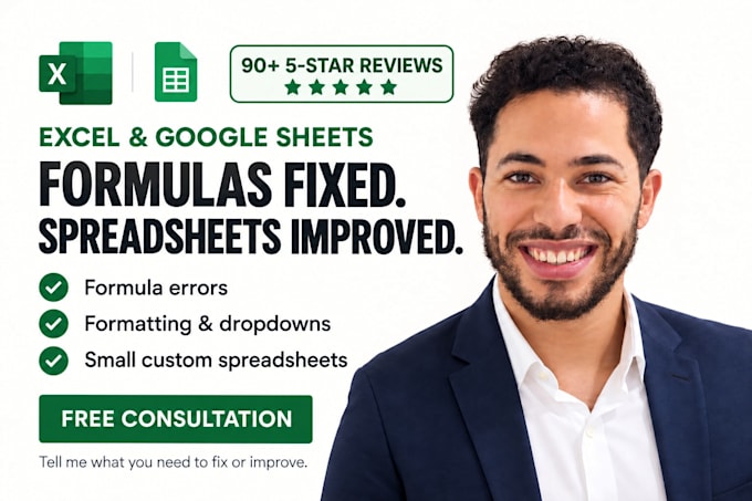 fix excel and google sheets formulas and spreadsheets