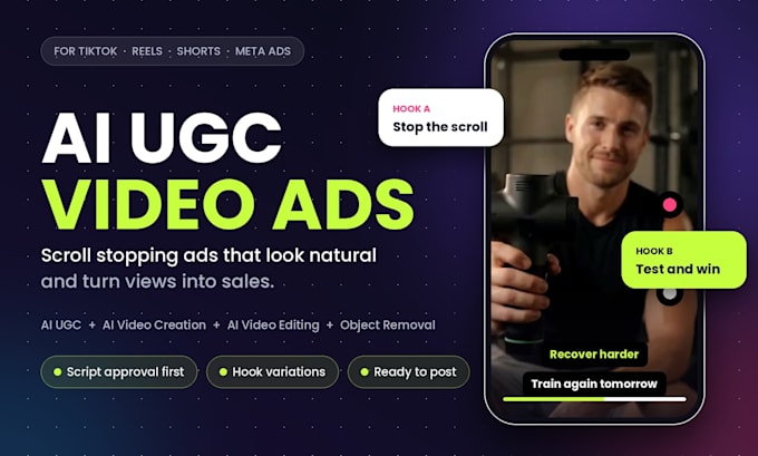 create ai ugc video ads, edit ai video, and remove objects from clips