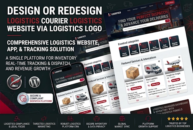 design courier logistics website wordpress logistics website via logistics logo