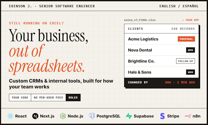 build a custom crm or internal tool to replace your spreadsheets