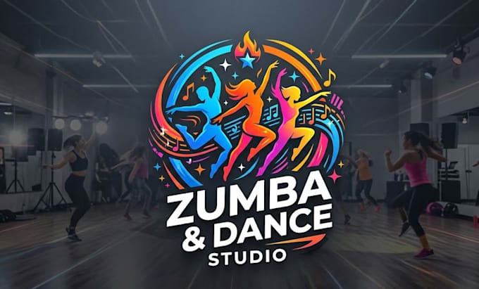 create a modern zumba and dance studio logo design