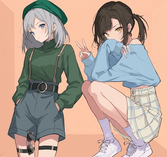draw a custom anime cartoon character illustration