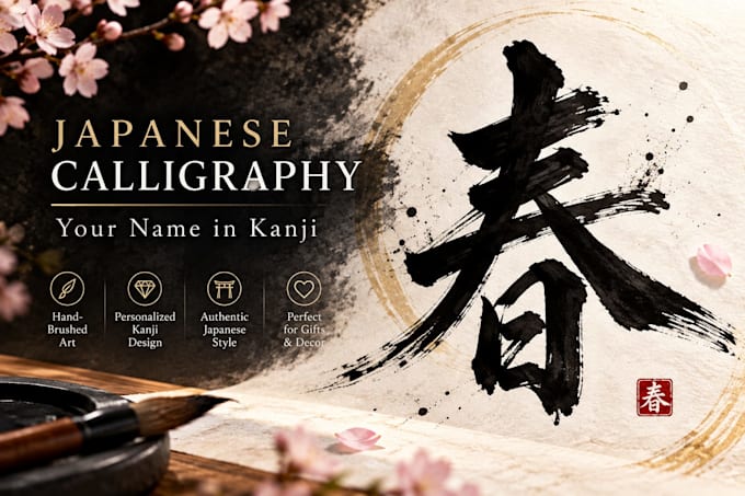 create japanese kanji name art with authentic calligraphy