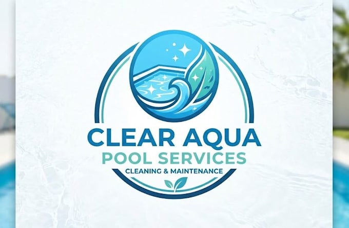 design swimming pool logo for cleaning maintenance services