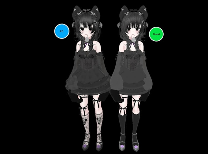 create custom vrchat model, anime vrchat avatar, furry avatar for PC and quest