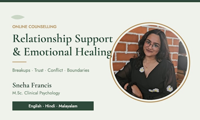 be your counsellor in dealing with relationship concerns