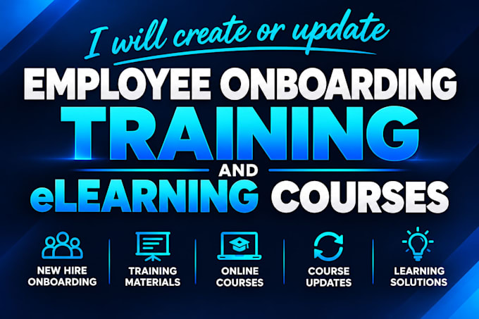 create or update employee onboarding training and elearning courses