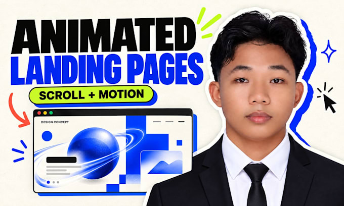 build an animated landing page with scroll effects and 3d