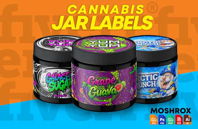 design premium cannabis jar labels and weed packaging