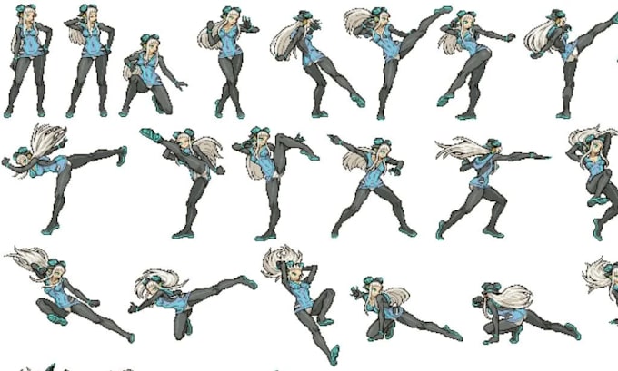 Create 2d pixel character art pixel game art sprite sheet pixel nsfw ...