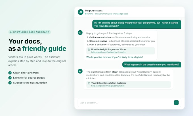 build an ai chatbot trained on your knowledge base, docs, and help center