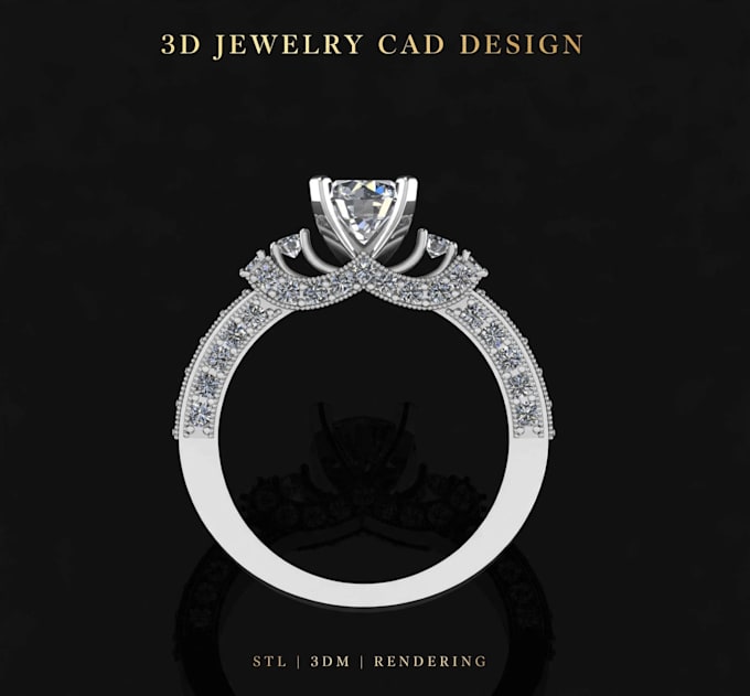 create 3d jewelry cad design and realistic rendering