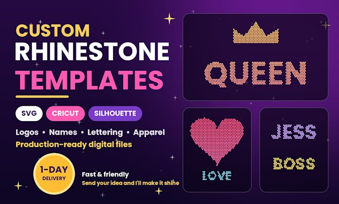 create custom rhinestone templates and svg design for cricut