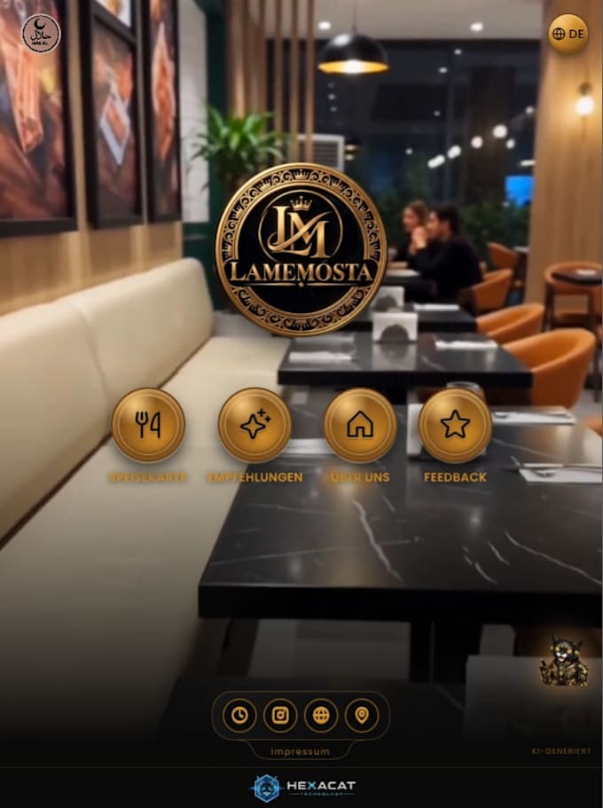 create a digital restaurant menu with an optional ai chatbot