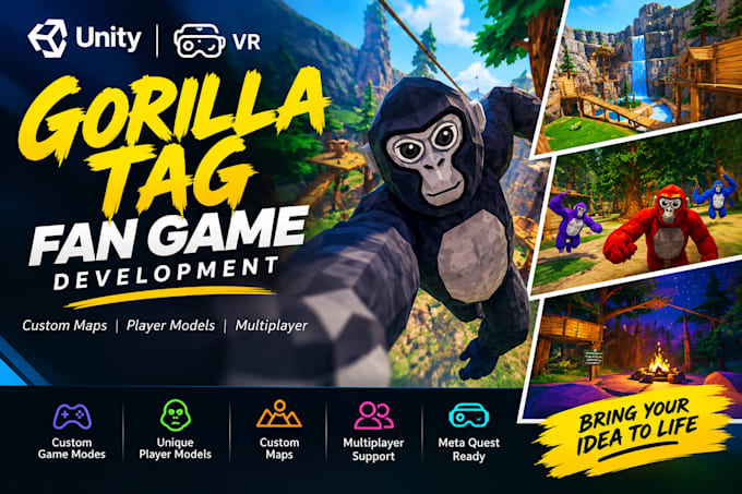 create a custom gorilla tag fan game in unity VR with player models