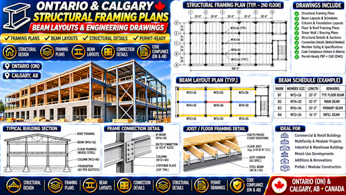 create ontario calgary structural framing plans beam layouts