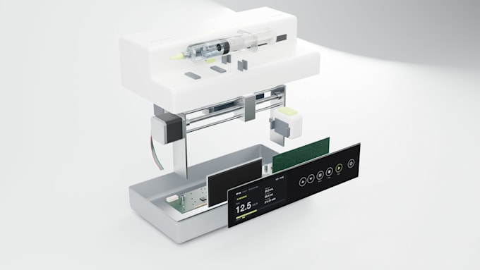 create a 3d exploded view and mechanism animation