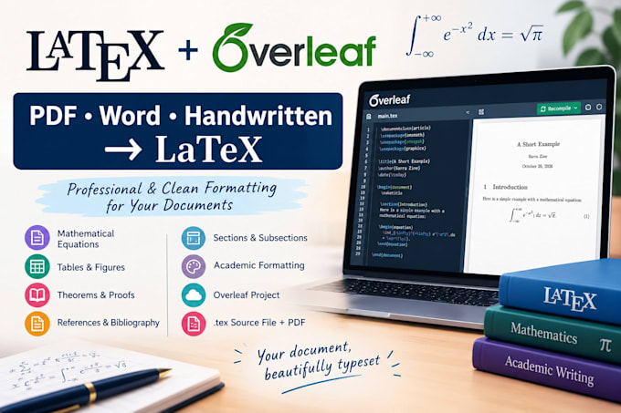 convert documents to latex and overleaf