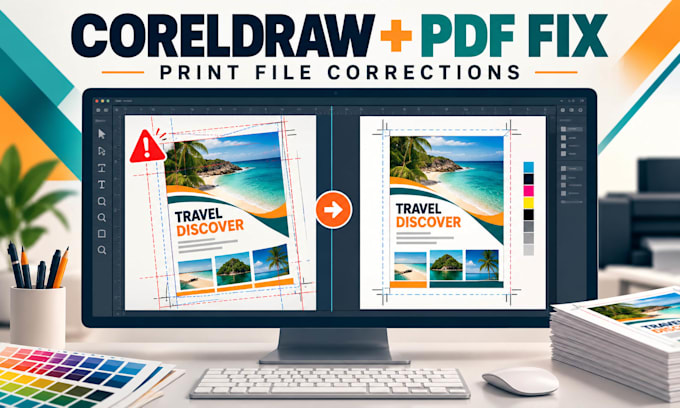 fix and prepare coreldraw and pdf files for print