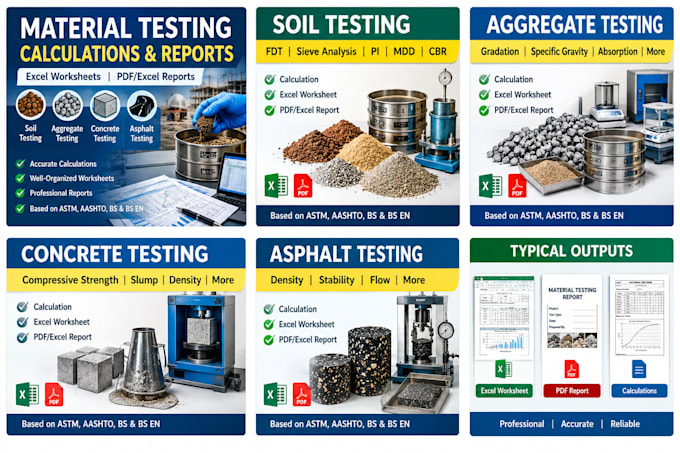 create soil testing reports and excel calculation worksheets