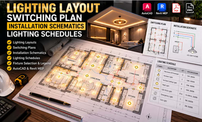create lighting layout switching plan installation schematic lighting schedules