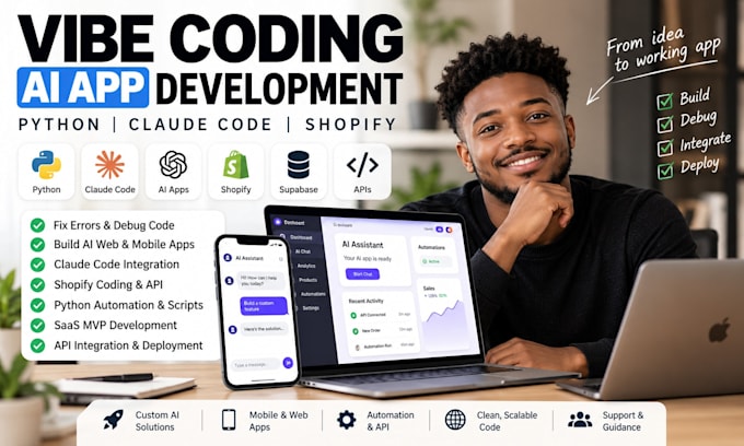 do claude coded app, shopify claude automation, python nextjs and javascript