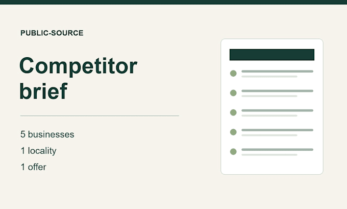 research five local competitors using public sources