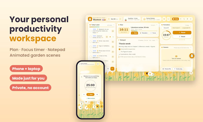 build your personal aesthetic productivity workspace web app