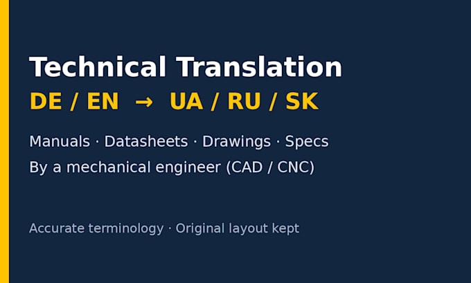 translate german to ukrainian, russian, slovak technical documents