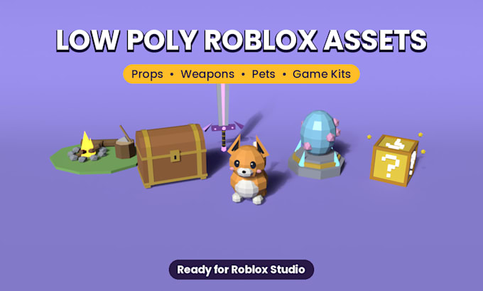 create low poly 3d roblox game assets