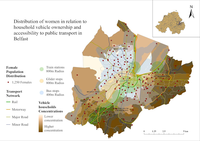 create maps that visualise different spatial data for urban development planning
