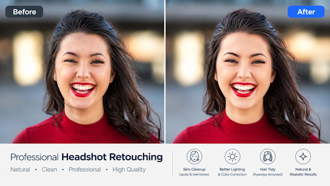 professionally retouch headshots and portraits