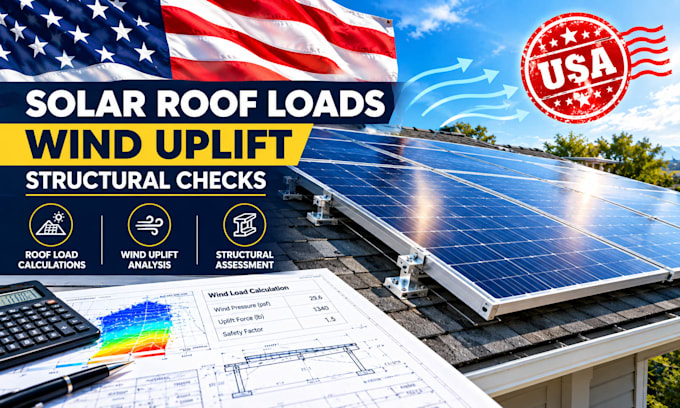 calculate solar panel roof loads and wind uplift