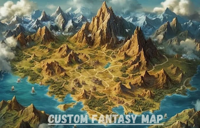 create a custom fantasy world map, dnd map, rpg map, or kingdom map