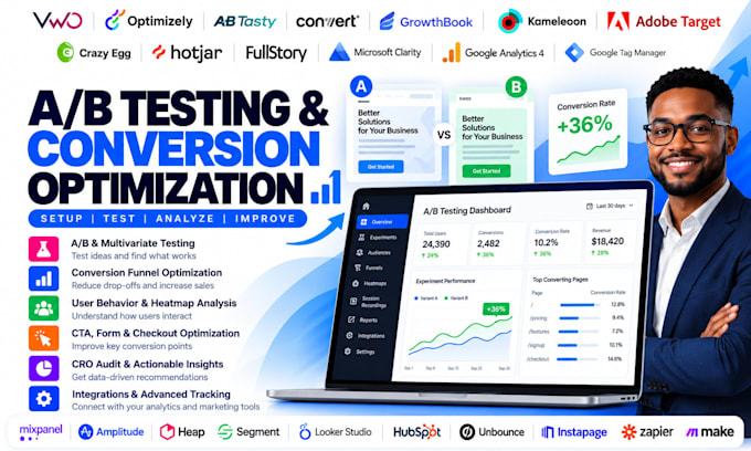 setup vwo optimizely ab tasty convert growthbook a b testing cro analytic