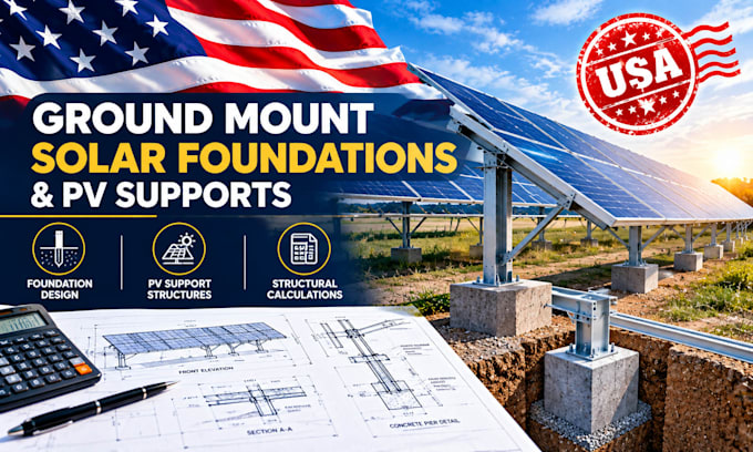 design ground mount solar foundations and pv supports
