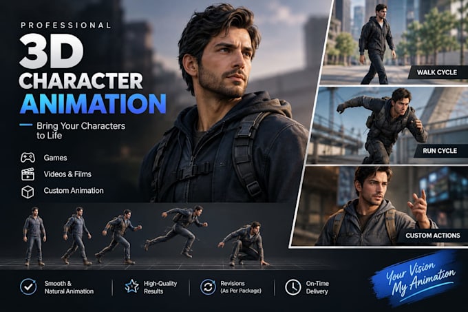3d character animations for games and films