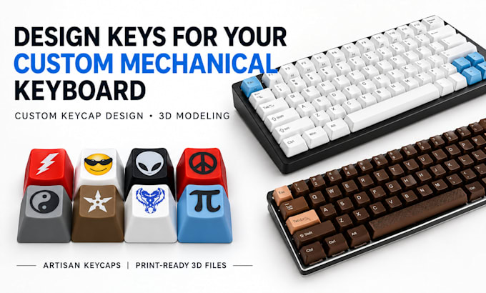 design custom artisan keycap mechanical keyboard cad 3d printable stl model