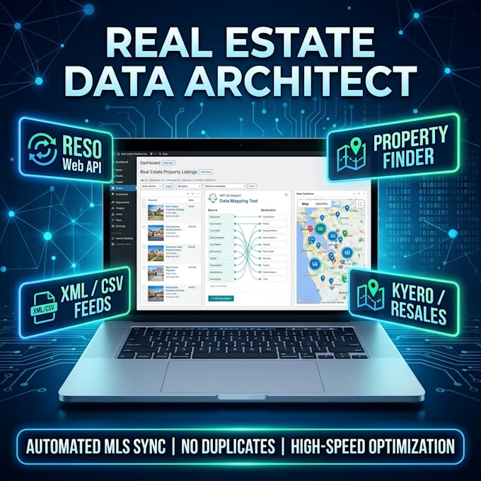 import properties from xml, csv, api, crm to any wp real estate website