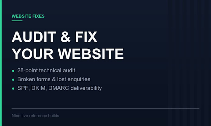 audit and fix broken website forms and email delivery
