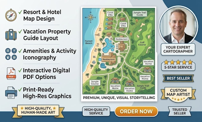 design resort map, hotel map and vacation property guide