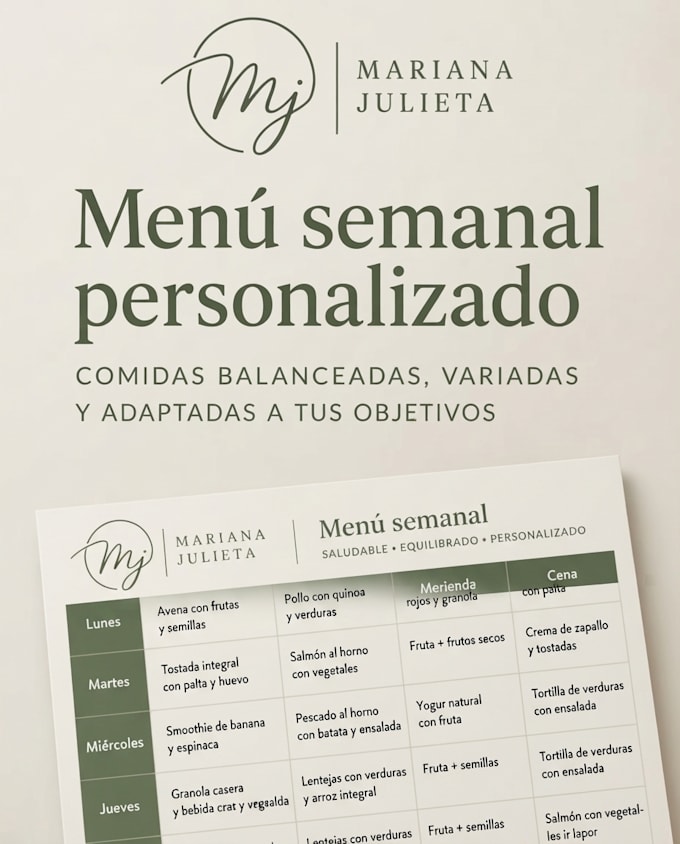 create a personalized healthy weekly meal plan